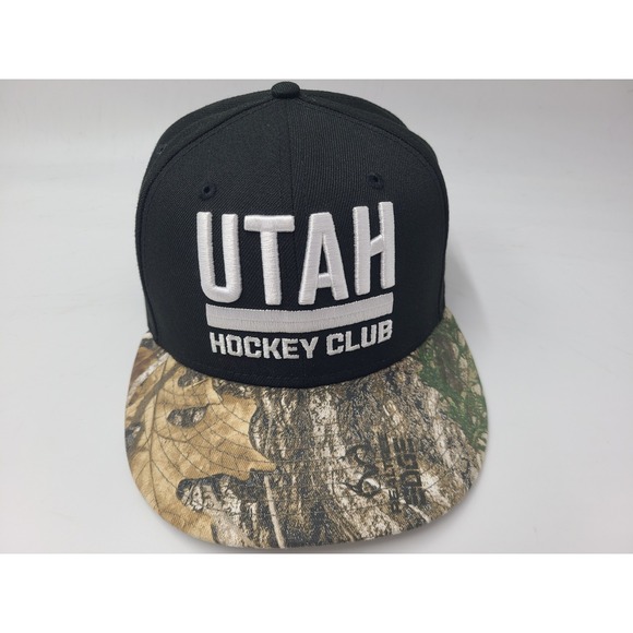 Utah Hockey Club Camo Brim New Era 59Fifty Fitted 7 5/8 Hat Cap NHL Black Brown